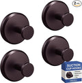 HOME SO Suction Cup Hooks for Shower, Bathroom, Kitchen, Glass Door, Mirror, Tile – Loofah, Towel, Coat, Bath Robe Hook Holder for Hanging up to 15 lbs – Waterproof & Rustproof, Dark Bronze (4-Pack)