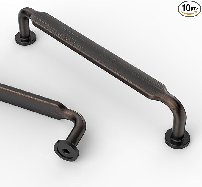Asidrama 10 Pack 6.3 Inch(160mm) Oil Rubbed Bronze Kitchen Cabinet Handles, Cabinet Pulls Kitchen Cabinet Hardware for Cupboard Drawer Pulls