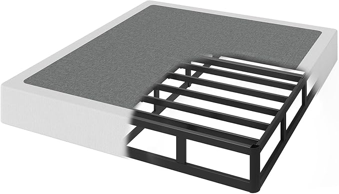 King Box Spring, 7 Inch King Size Box Spring Only, 3000 lbs Heavy Duty Metal Frame Mattress Foundation with Fabric Cover, Easy Assembly-Noise Free