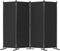 Morngardo Room Divider, Folding Privacy Screens, 4 Panel Room Partitions, 88" Foldable Wall Dividers, Portable Separating for Home Office Bedroom Dorm Decor (Black)