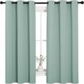 NICETOWN Small Window Curtains for Bedroom, Seafoam Green Window Treatment Thermal Insulated Solid Grommet Room Darkening Drapes for Kitchen Home Office (Set of 2, W42'' by L63'' Each Panel)