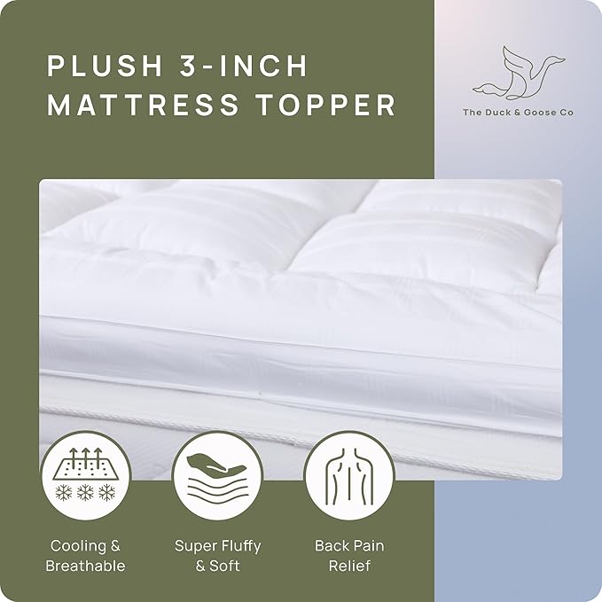 Plush Extra Thick Short Queen Mattress Topper for RV Camper(60x75 Inches), Cooling & Soft Pillow Top Mattress Topper with Cotton Cover, Overfilled Mattress Pad Cover for Firm Mattress