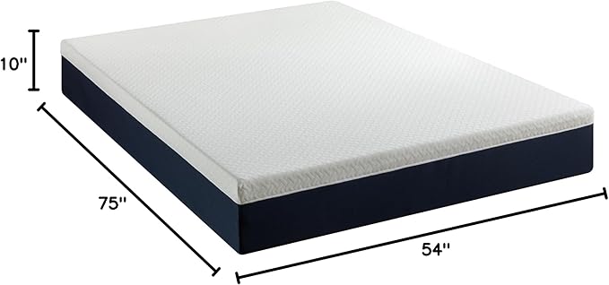 ZINUS 10 Inch Full Cooling Comfort Hybrid Mattress [New Version], Fiberglass Free, Medium Firm Feel, Motion Isolation, Certified Safe Foams & Fabric