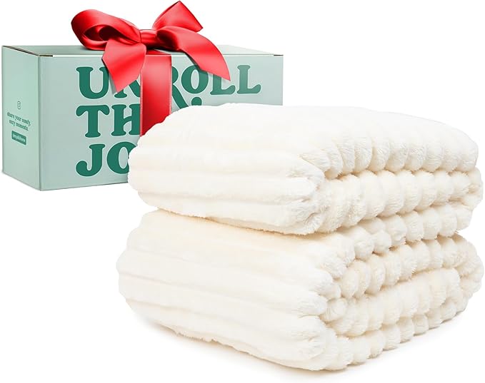 GO Premium Cozy Soft King Blanket for Couch & Bed - White Fleece Blanket for Living Room, Bedroom & Home Decor - Large (90x108 Inches)
