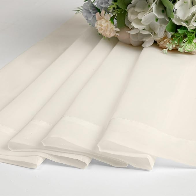 OVZME Cream Sheer Curtains 78 Inches Long 2 Panels - Soft Light Filtering Window Sheer Panels for Living Room/Bedroom, Top Dual Rod Pocket, 1 Pair, Each 42Wx78L Inches