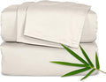 Pure Bamboo King Sheets, Genuine 100% Organic Viscose Derived from Bamboo Bed Sheet Set, Luxuriously Soft & Cooling, Double Stitching, Lifetime Quality Promise (King, Creme)