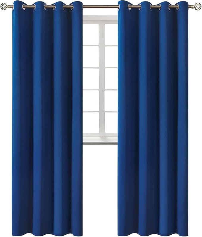 BGment Blackout Curtains for Bedroom - Grommet Thermal Insulated Room Darkening Curtains for Living Room, 52 x 120 Inch, 2 Panels, Royal Blue