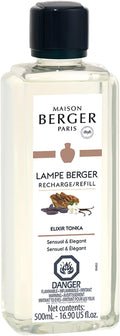 Maison Berger - Tonka Elixir - Lampe Berger Fragrance Refill Oil for Home Diffusers - Luxury Air Freshener with Coffee, Vanilla & Tonka Bean Notes - 16.9 Fl Oz (500ml)