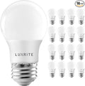 LUXRITE A15 LED Bulb 40W Equivalent, 7W, 3000K (Soft White), 600 Lumens, Enclosed Fixture Rated, Dimmable Ceiling Fan Light Bulbs, E26 Medium Base, UL Listed - Indoor and Outdoor (16 Pack)