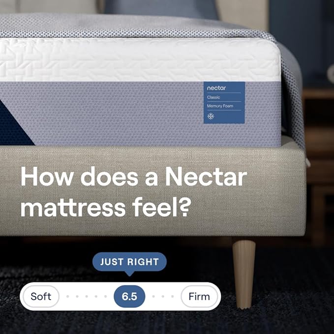 Nectar Twin XL Adjustable Base and 12” Mattress (New Version) - Head & Foot Incline - Medium Firm Memory Foam - Cooling Top Layer - 3 Massage Settings - 365-Night Mattress Trial & Forever Warranty