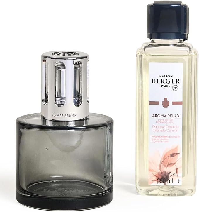 MAISON BERGER - Lampe Berger Home Fragrance Lamp Diffuser - Model Aroma - 4.9 x 3.2 x 3.2 inches - Includes Fragrance Oriental Comfort - 250 milliliters - 8.45 Fluid Ounces (Aroma Relax)