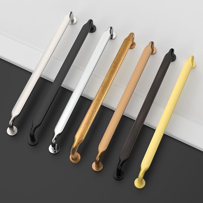 Asidrama 10 Pack 7.5 Inch(192mm) Brushed Gold Kitchen Cabinet Handles, Cabinet Pulls Kitchen Cabinet Hardware for Cupboard Drawer Pulls