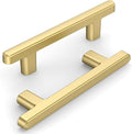 10 Pack 3 Inch(76mm) Kitchen Cabinet Handles Brushed Gold Cabinet Pulls Kitchen Cabinet Hardware Drawer Pulls for Cupboard Wardrobe