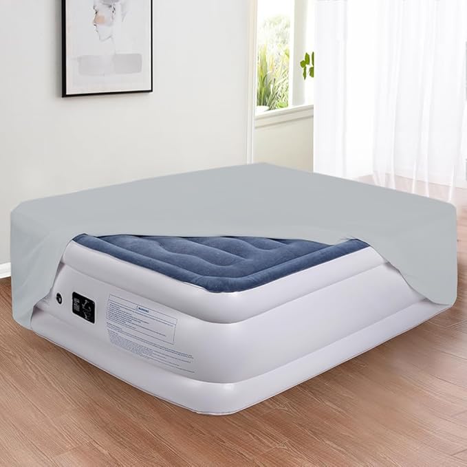Bedecor Air Bed Sheets for Mattress Cover Removable Bed and Elastic Band Super Soft and Breathable & Deep up to 21" Light Gray Twin XL