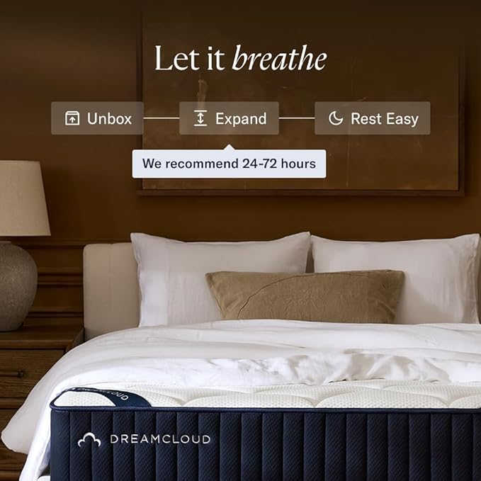 DreamCloud Ultra 15" Queen Mattress - Luxury Hybrid Gel Memory Foam - 365 Night Trial - Fiberglass Free - Forever Warranty - Mattress in a Box - CertiPUR-US® Certified