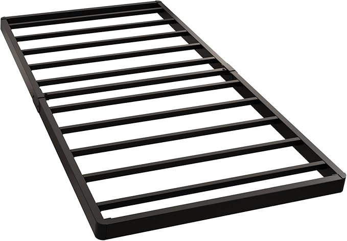 Twin Box Spring 2 Inch Low Profile, Heavy Duty Metal Box Spring Bed Base Bunkie Board, Mattress Foundation, Easy Assembly, Noise Free, Black