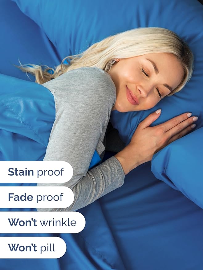 Extra Deep Twin Sheet Set - 4 Piece Breathable & Cooling Sheets - Hotel Luxury Bed Sheets Set - Easy & Secure Fit - Soft, Wrinkle Free & Comfy Sheets Set - Royal Blue Sheet Set with Extra Deep Pockets