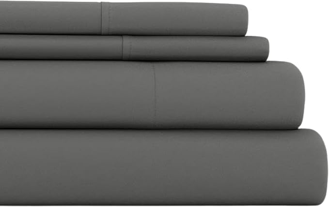 Linen Market Bed Sheets for California King Size Bed (Gray) - Sleep Better Than Ever with These Soft and Cooling California King Sheets - Deep Pocket Fits 16" Thick Beds - 4 Piece Cal King Sheet Set