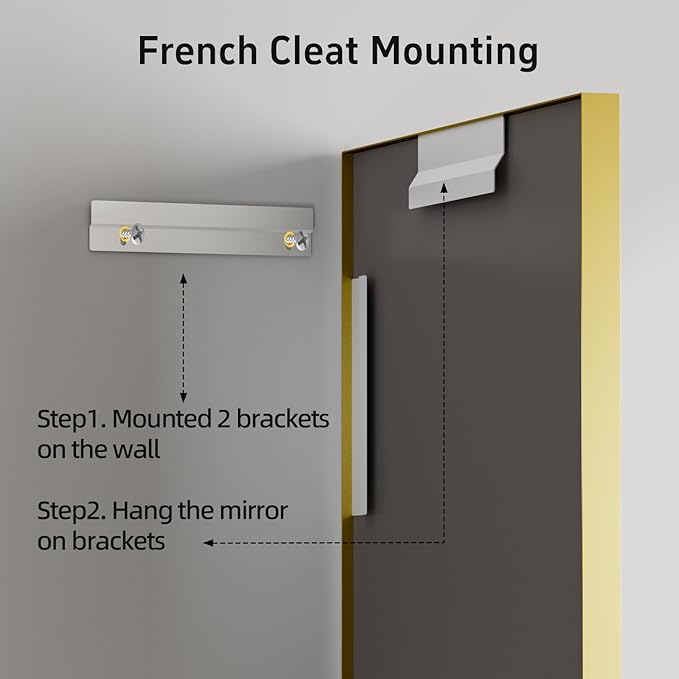 22x30 Inch Gold Bathroom Mirrors for Over Sink, Rectangular Vanity Mirror, Wall Mounted Mirrors, Anti-Rust, Tempered Glass, Framed Vanity Mirror, Horizontal or Vertical