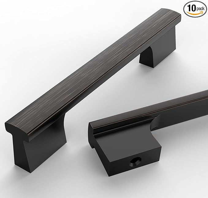 Asidrama 10 Pack 3.75 Inch(96mm) Oil Rubbed Bronze Kitchen Cabinet Handles, Cabinet Pulls Kitchen Cabinet Hardware for Cupboard Drawer Pulls