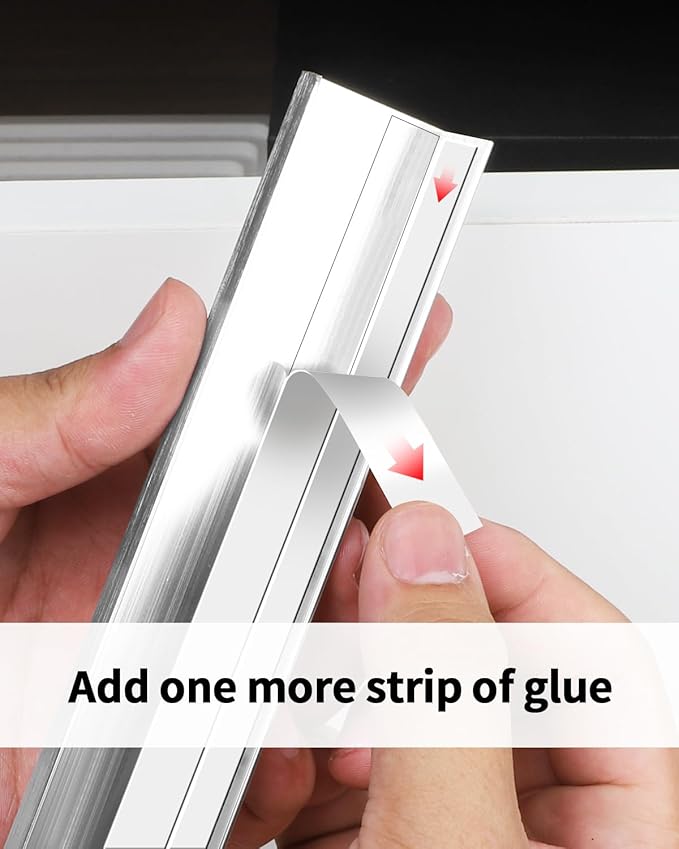 5 Pack 8 inch Self Adhesive Cabinet Pulls - Silvery Stick On Handles - Adhesive Cabinet Handles & Drawer Edge Pulls