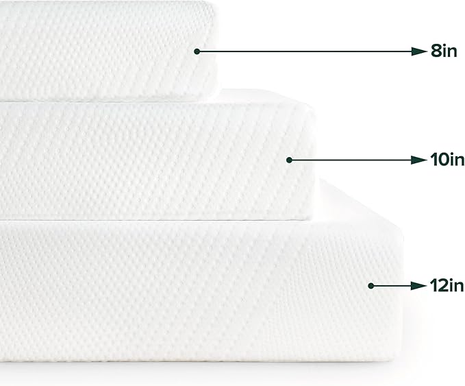 ZINUS 12 Inch Green Tea Essential Memory Foam Mattress, Queen, Mattress in A Box, Affordable Mattress, CertiPUR-US Certified