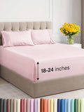 Extra Deep Twin Sheet Set - 4 Piece Breathable and Cooling Sheets - Hotel Luxury Bed Sheets Set - Easy Fit - Soft, Wrinkle Free and Comfy Sheets Set - Lavender Pink Sheet Set with Extra Deep Pockets