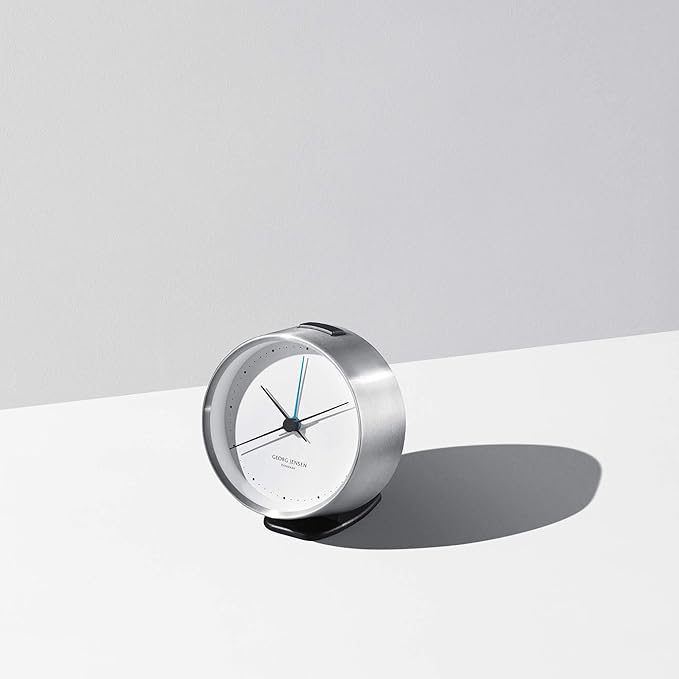Georg Jensen Henning Koppel Non Ticking Desk Clock with Alarm, 3.94 Inch