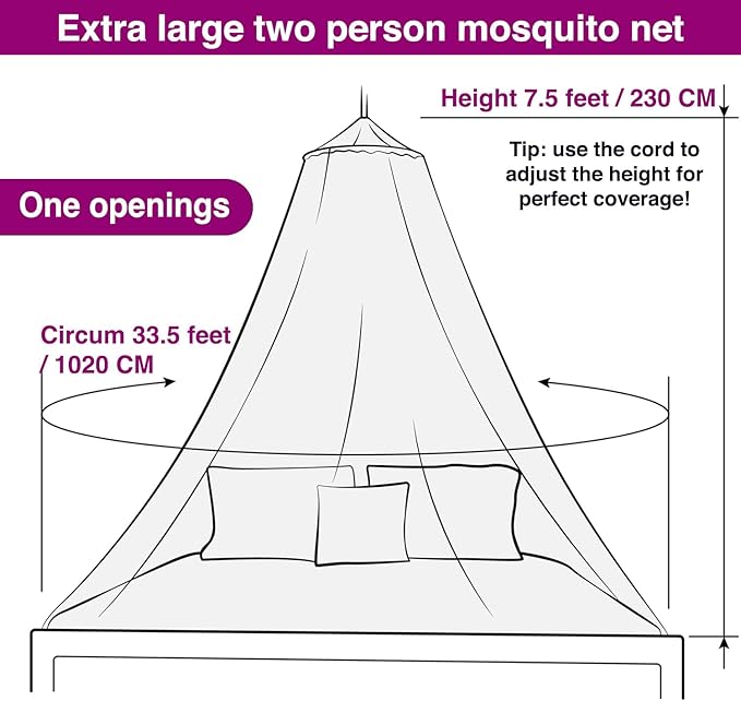 Blue Canopy for Girls Bed - Princess Mosquito Net Room Decor - Kids & Baby Bedroom Tent - 1 Opening Canopy Bed & Hanging Kit Included