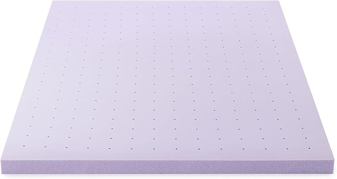 Mellow 3 Inch Ventilated Memory Foam Mattress Topper, Soothing Lavender Infusion, King