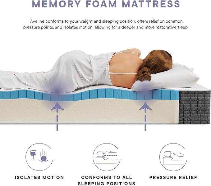 Modway Aveline Gel Infused Memory Mattress with CertiPUR-US Certified Foam, Twin, White