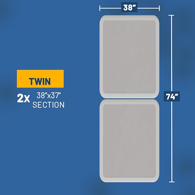 Greaton, Box Spring Bed Base Twin Size, 2-Inch Wood Mattress Foundation - Amish Made in USA – Quiet Noise Free, 2-Pieces Under Mattress-Support BoxSpring, Fully Assembled, White