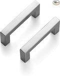Ravinte 10 Pack 3 Inch Kitchen Square Cabinet Handles Satin Nickel Pulls Brushed Nickel Kitchen Cabinet Hardware Handles for Cupboard Drawer Pulls