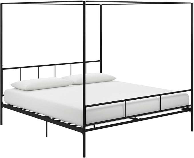 Novogratz Marion Canopy Bed, King, Black