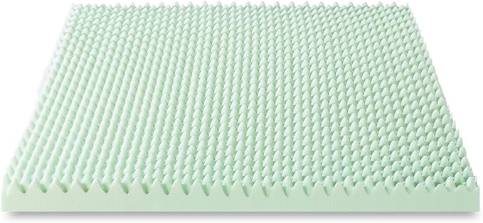 Best Price Mattress 4 Inch Egg Crate Memory Foam Mattress Topper with Calming Green Tea Infusion, CertiPUR-US Certified, Twin XL