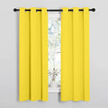 NICETOWN Bedroom Curtain Panels Draperies, Thermal Insulated Solid Grommet Curtains/Drapes (1 Pair, 34 by 63 inches, Bright Yellow)