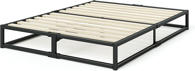 Zinus Joseph 10 Inch Platform Bed Frame, Wood Slat Support, No Box Spring Needed, Eco Friendly WonderBox(TM) Packaging, Easy Assembly, Black, Twin