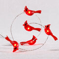 Impress Life Christmas Tree Cardinal String Lights, Red Snow Bird Decorative Ornaments 10 ft 40 LEDs Battery Operated with Remote Timer for Wedding Birthday Parties Bedroom Home Holiday Decoration