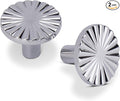 2 Pack Kitchen Cabinet Knobs Round Sunflower Dresser Knob Modern Drawer Hardware Cupboard Handles Furniture Knob for Bathroom Single Hole Knobs for Wardrobe Polished Chrome TYH-BC-K2