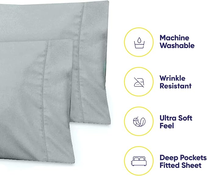 Twin Size Bed Sheets - 4 Piece 1500 Supreme Collection Fine Brushed Microfiber Deep Pocket Twin Sheet Set Bedding - 1 EXTRA PILLOW CASES, GREAT VALUE, Twin, Porclain Blue