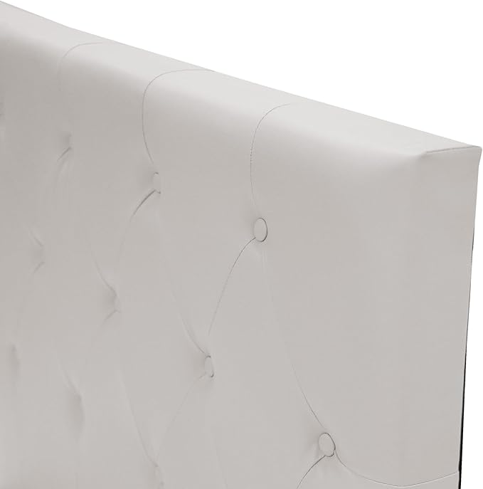 Poundex PU Upholstered Platform Bed, Twin, White