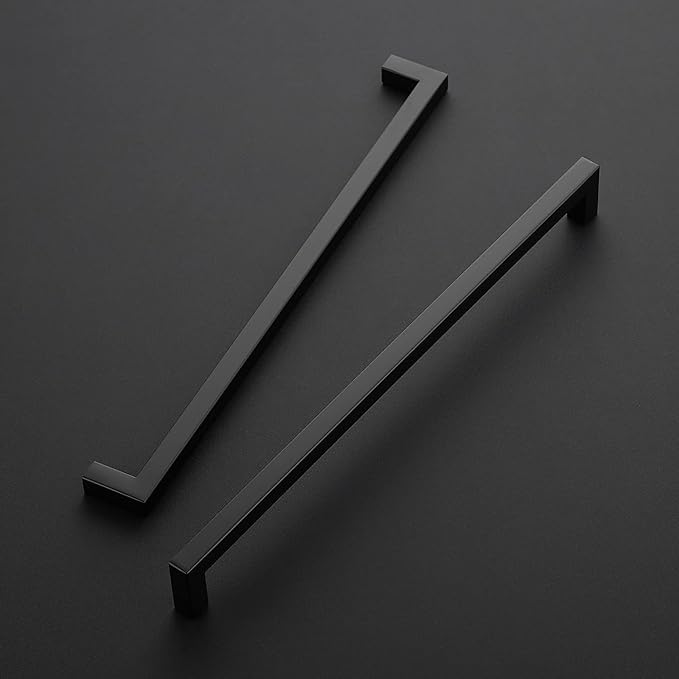 Ravinte 3 Pack 12-3/5 Inch Kitchen Square Cabinet Handles Matte Black Pulls Black Drawer Pulls Kitchen Cabinet Hardware Handles