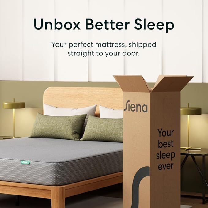Siena 8” King Memory Foam Mattress - Medium Firm - 180 Night Trial - Premium Pressure-Relieving Layers - 10 Year Warranty - Mattress in a Box - CertiPUR-US Certified