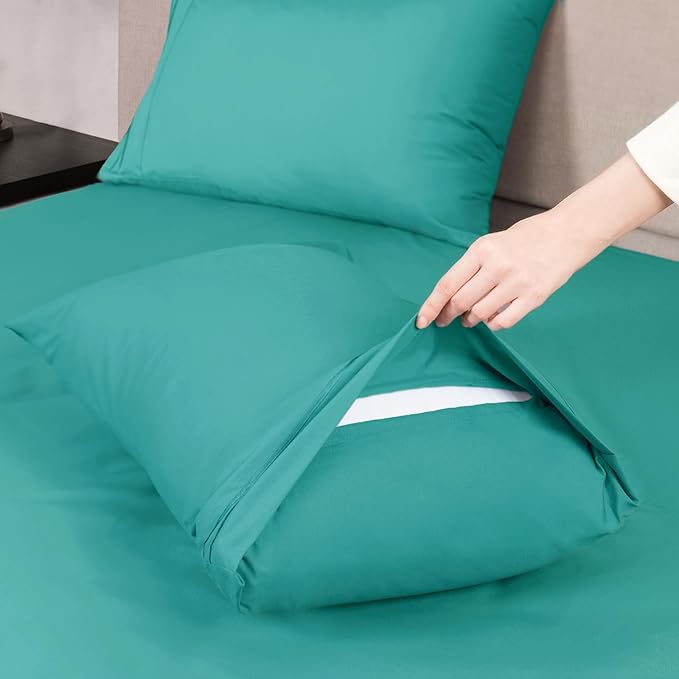 Mejoroom Bed Sheets Set,Extra Soft Luxury King Size Sheets with 15-inch Deep Pocket,Premium Bedding Collection - Soft, Breathable, Wrinkle & Fade Resistant - 4 Piece (King,Teal)