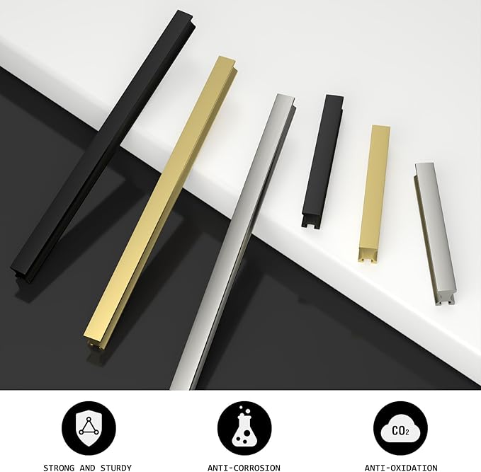 homdiy 25 Pack Adjustable Brushed Brass Cabinet Pulls 1" to 4" (25-102mm) Adjustable Hole Distance Drawer Pulls