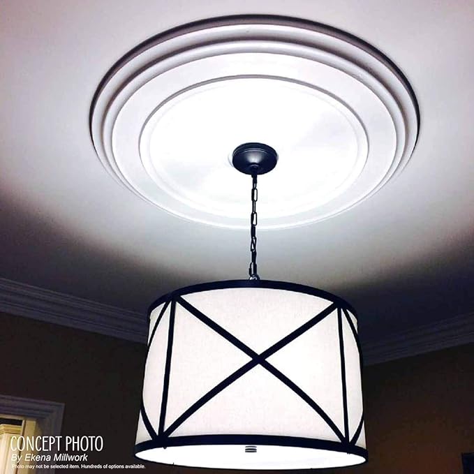 12 1/2"OD x 3 7/8"ID x 3/4"P Bradford Ceiling Medallion (Fits Canopies up to 6 5/8"), Hand-Painted Pot of Cream Crackle