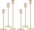 Set of 6 Gold Taper Candle Holders, Metal Gold Candlestick Holders, Tall Candle Holder, Fits 3/4 inch Thick Candle&Led Candles, for Table Centerpiece, Wedding, Dinning, Party Home Decor