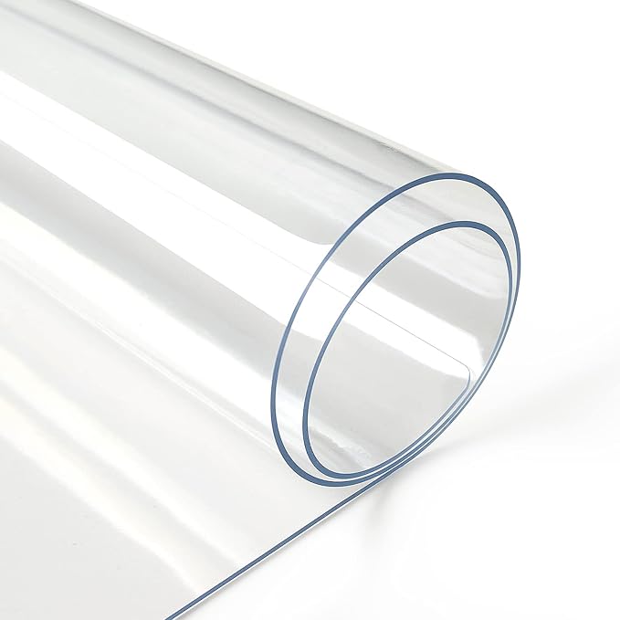 Deep Dream 1.5mm Thick 54 Inches Clear Round Table Protector, Round Table Cover, Tablecloth Protector, Table Protector for Dining Room Table & Office