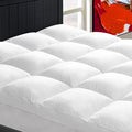 Mattress Topper California King for Back Pain, Extra Thick Mattress Pad Cover, Plush Pillow Top, Deep Elastic Pocket, White