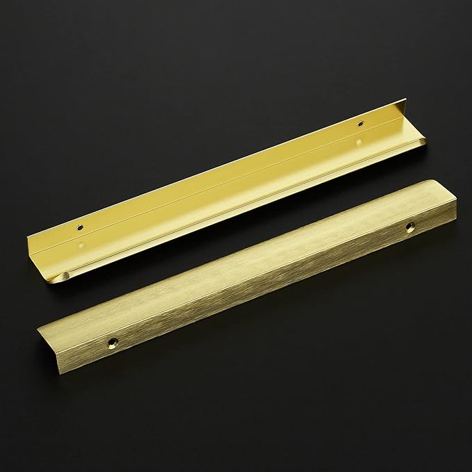 Ravinte Hardware 20 Pack Gold Cabinet Handles, 11.8 Inch (300mm) Finger Edge Pulls, 8.8 Inch Hole Center, Finger Pulls for Cabinets